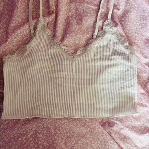 White lace coquette crop top